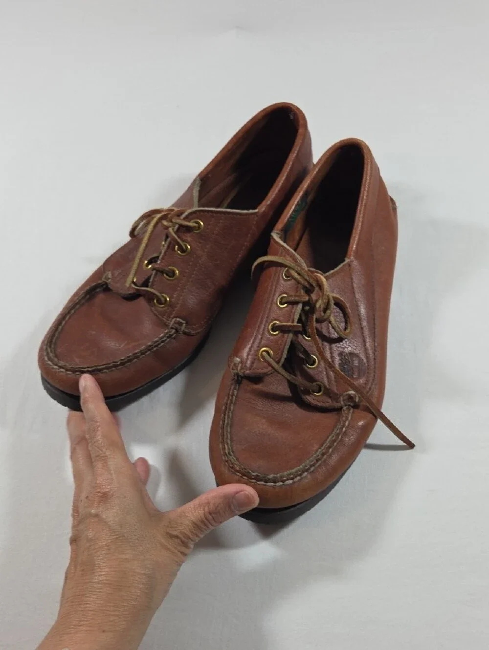 Timberland Men's Brown Leather Lace-Up Boat Shoes